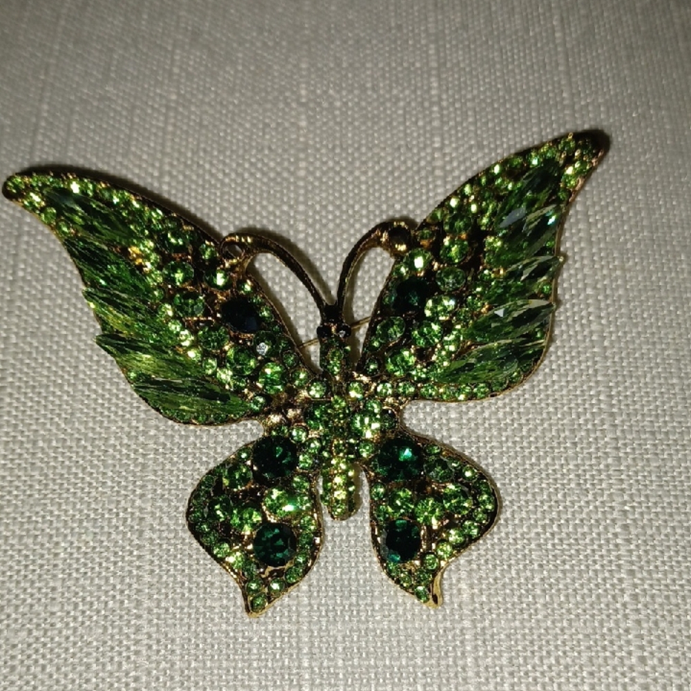 Green Butterfly Brooch